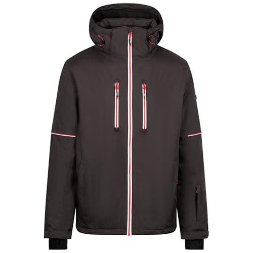 Image of Trespass Mens Ski Jacket Joseph - Padded, Waterproof, Windproof, Detachable Hood, Water Repellent Zips, Chest & Lower Pockets, Snowskirt, Ventilation, Adjustable Cuffs, Polyester Shell