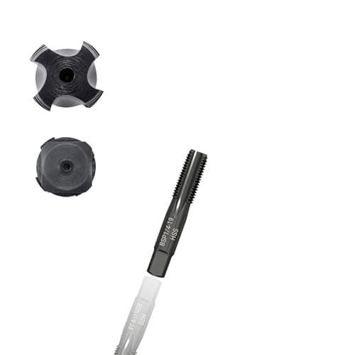 Image of WojBear 1 PCS 1/4 inch BSP Pipe Tap, 4341 Steel Threader Overall Black Nitriding, Hand Threading Plumbing Tap Set for Accurate Threads, Assorted Plumbers DIY Thread Cutting Tools