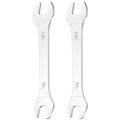 Image of sourcing map 2pcs Thin Open End spanners SAE, 1/2x9/16 Inches, Slim Wrench Tool for Tight Spaces Repair