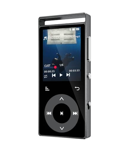 Image of 90G MP3 Players with Bluetooth 5.3, MP3 PlayerBuild-in Touch Buttons, E-Book, Color Screen, HiFi Sound Portable Music Player for Kids,Supports up to 128GB, Earphones Included (Black)