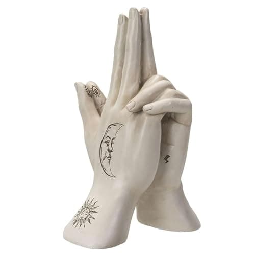 Image of Pacific Giftware Palmistry Hands Figurine, 8-inch Height, Resin, White, Home Décor, Tabletop Décor, Halloween