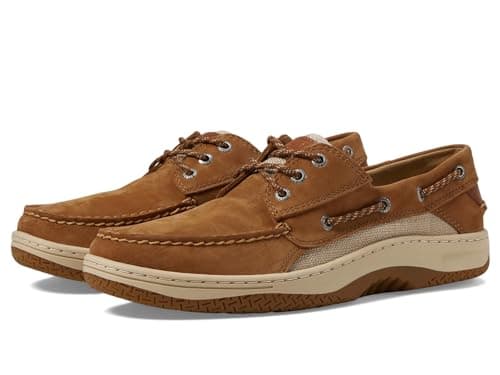 Image of SPERRY Mens Authentic Original 2 Eye Boat Shoe Oatmeal Leather Smooth Boat Shoe, Tan Nubuck, 10 UK