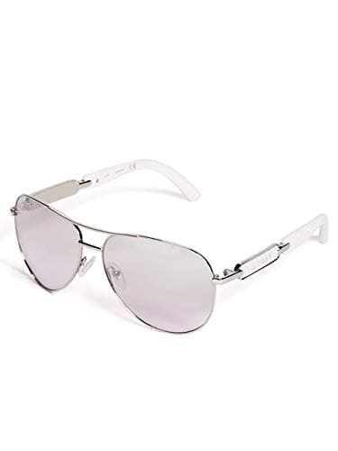 Image of GUESS Factory Mirrored Tinted Aviator Sunglasses for Women, one size, Metal