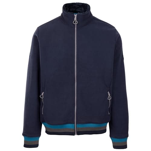 Image of Trespass Mens Fleece AT300 Elford - Full Zip Fleece Jacket, Microfleece with Sherpa Backing, Soft Outerwear, Jumper For Casual Leisure Travel with Pockets Navy