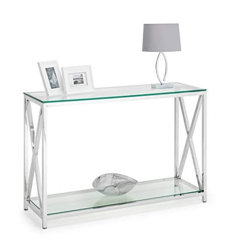 Image of Julian Bowen Miami Console Table - Glass & Silver Tables