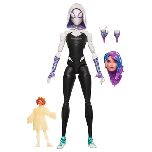 Image of Marvel Legends Series Spider-Gwen, Spider-Man: Across the Spider-Verse Collectible 6 Inch Action Figure, Pink and White