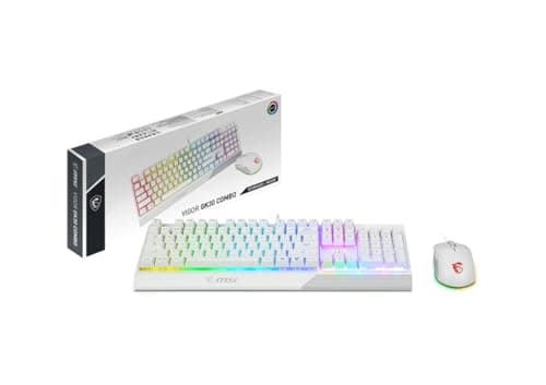 Image of MSI Vigor GK30 COMBO WHITE US LAYOUT GK30 Gaming Keyboard QWERTY and GM11 Gaming Mouse (Wired, Plunger Switch, White, RGB)