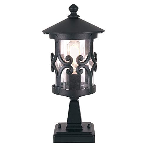 Image of IP23-1 Bulb Wall/Ground Pedestal - Black - LED E27 100W Bulb - Outside - External - Exterior