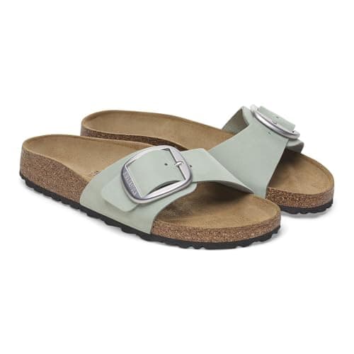 Image of Madrid Big Buckle Nubuck Leather Pure Sage Regular, Pure Sage, 5 UK
