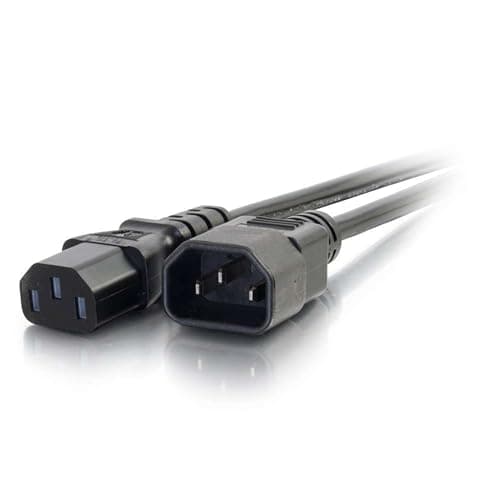 Image of C2G 0.5 Metre 18 AWG Computer Extension Cord (IEC320C13 to IEC320C14) 1.5 Foot Kettle Lead/Power Cable, Black