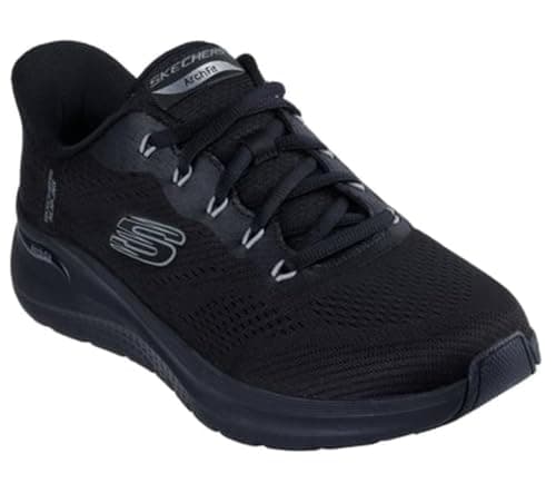 Image of Skechers Men's Arch Fit 2.0 Lestur Slip-On Sneakers, Black Mesh/Synthetic, 9 UK