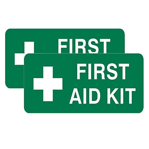 Image of Haobase 2PCS First Aid Kit Signs - Self Adhesive Vinyl Sticker (20cm x 10cm)