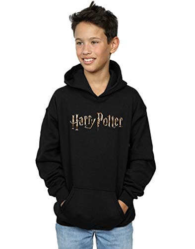Image of Harry Potter Boys Full Colour Logo Hoodie Black 9-11 Years