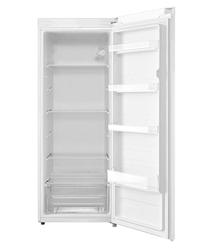Image of COMFEE' RCD235WH2UK(E) 230L Freestanding Larder Fridge, 55Wx 142H cm, Removable Glass Shelf, Reversible Door Hinge, Adjustable Legs, White