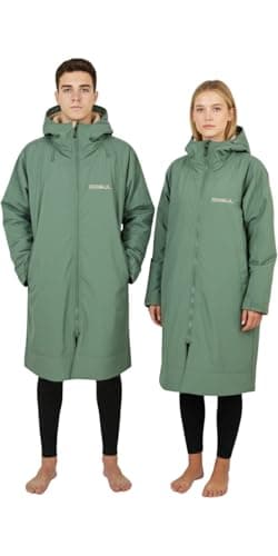 Image of Gul 2025 Revorobe Long Sleeve Changing Robe AC0135-C6 - Green/Taupe Poncho Sizes - XL-XXL