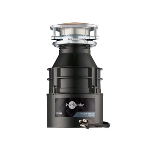 Image of InSinkErator Badger 5 Garbage Disposal with Power Cord, Standard Series 1/2 HP Continuous Feed Food Waste Disposer, Badger 5 W/C, No Size, Black/Gray