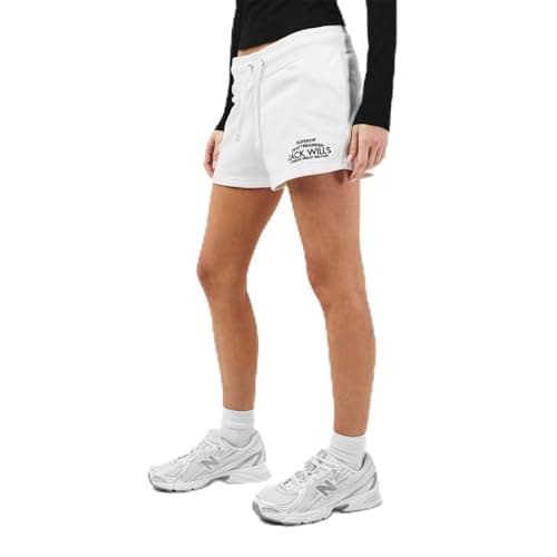 Image of Jack Wills Womens Bea Logo Sweat Shorts Vintage White 6