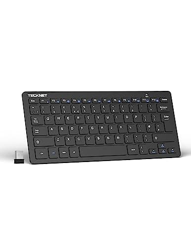 Image of TECKNET 2.4G Wireless Keyboard For Windows/Chrome OS, UK Layout Compact Mini Keyboards, Small Silent Whisper-Quiet Keyboard with 12 months Battery Life (Black)