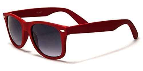 Image of Boolavard Designer Classic Horn Rimmed 80's Retro Sunglasses – UV400 (Red)
