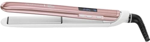 Image of Remington Hair Straightener (Advanced Ceramic Ultimate Coating with Long 110mm Floating Plates, LCD Screen, 150-235°C, Temperature Boost Function, Storage Pouch Included) Rose Pearl S9505