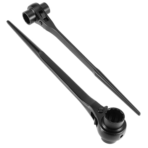 Image of UNGFEI 2 Pack 19mm x 22mm Ratchet Scaffold Podger Spanner Quick Release Tool Wrench for Steel Structure & Car Repair, (12 Point, 31cm Length)