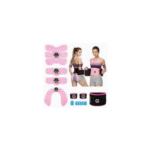 Image of iWarmbase EMS Muscle Stimulator, ABS Trainer Muscle Stimulator, 6 Modes & 19 Intensities Electric Muscle Toner with Fixed Waist Trainer Belt, Six Pack Machine Trainer Full Body Ab/Arm/Hip for Women