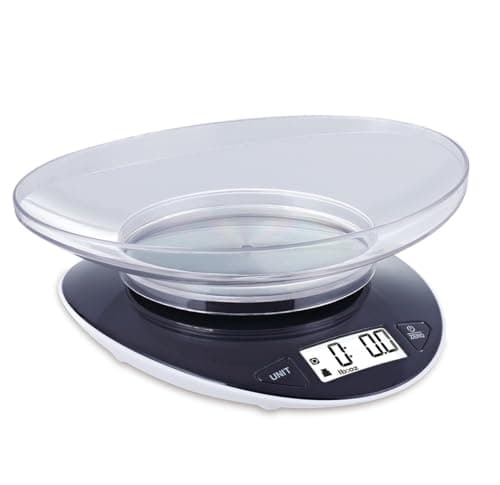 Image of Digital Kitchen Scales Electronic Food Scales with Bowl Liquids in ml and fl. Oz. Tare Function LCD Display Easy Storage