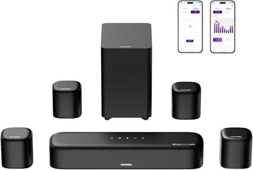 Image of ULTIMEA 7.1ch Sound Bar with Dolby Atmos, Surround Sound System for TV with 4 Surround Speakers, Soundbar with Subwoofer for Home Theater, HDMI eARC, Aura A60