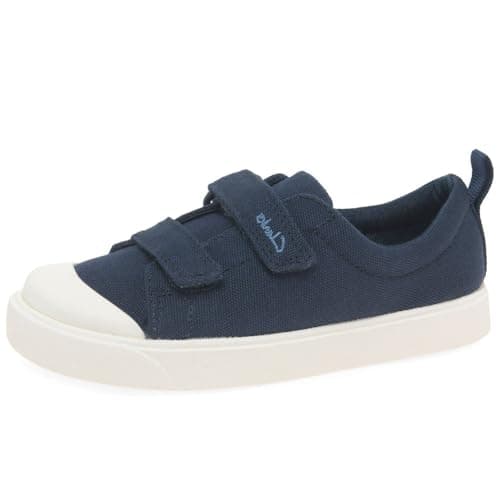 Image of Clarks Boy's City Bright T Low-Top Sneakers, Navy Canvas, 6 UK Wide