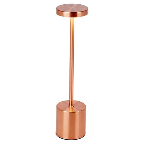 Image of URBNLIVING Touch LED Table Lamp – Cordless, Dimmable Night & Desk Light for Bedroom, Study, Office - Copper