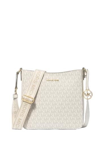 Image of Michael Kors Jet Set Travel Small Signature Logo Crossbody Messenger Bag Vanilla