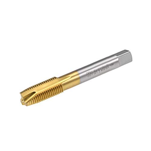 Image of sourcing map Spiral Point Plug Threading Tap M14 x 1.5 Thread, Ground Threads H2 3 Flutes, High Speed Steel HSS 6542, Titanium Coated, Metric Screw Taps Tapping Bit for Thread Repair