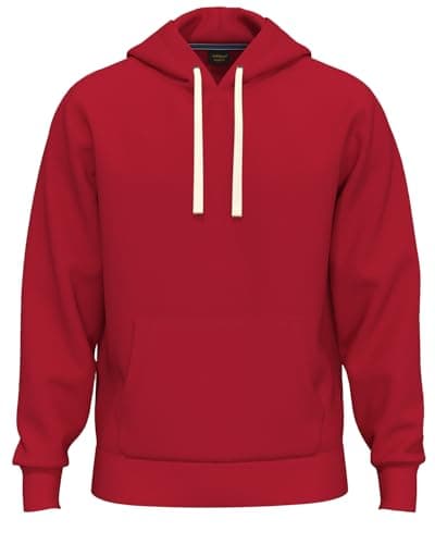 Image of SoftSpun- Midweight Hoodies For Men Uk Pullover Hooded Sweatshirt | Ultra Soft Mens Hoodies Year-Round Tops Preshrunk Jumper Winter Warm Cotton Plain Hoodie Men | Mens Fleece Lined Hoodie Red