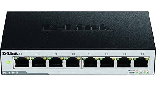 Image of D-Link DGS-1100-08PV2/B - 8-Port Gigabit PoE Smart Managed Switch with 8 PoE Ports, 64W PoE power budget, 802.3af/at, VLAN support, layer 2 features, QoS, 802.3az EEE, Fanless - UK power cord only