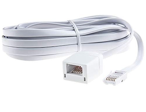 Image of Ancable 2M White BT Male to Female Telephone Extension Cable for UK Landline Phone, Fax, Modem, Home & Office