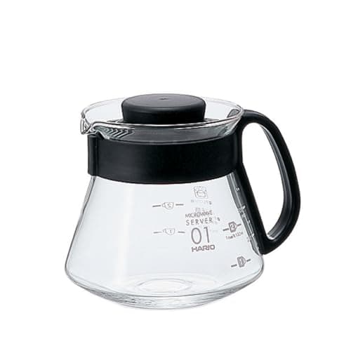 Image of Hario CD-V60-01 CD Microwave-360 ml Cafetière Range Server V60-01 Microwave-360ml, Glass, Black, 2 Cup