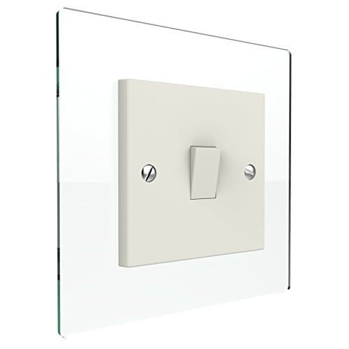 Image of Displaypro Single, Double Light Switch Surround Acrylic Finger Plate Panel Plug Socket (Glass Effect - Single)