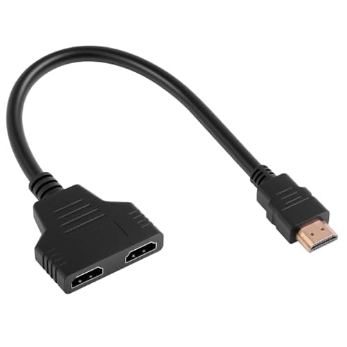 Image of HDMI Splitter Adapter Cable 1 in 2 Out,HDMI Black 1080P Male to 2 HDMI Female 1 to 2 Way Splitter Adapter Converter Cable for HDTV,HD,LED,LCD,TV,Only Support Two The Same TVs at The Same Time,30CM