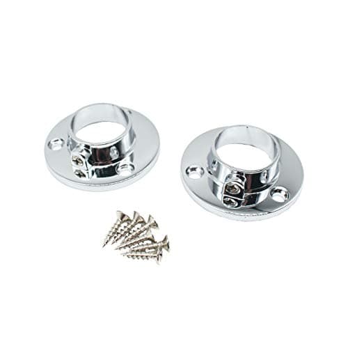 Image of Wardrobe Rail Locking End Socket Suit 25mm Diameter Rail Polished Chrome - Pack of 2