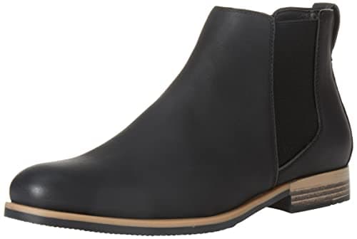 Image of Amazon Essentials Men's Chelsea Ankle Boot, Black Faux Leather, 6 UK