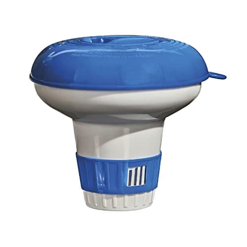 Image of """CleverSpa 8145 Automatic Floating Chemical Dispenser with Adjustable Dial Feature to Control Sanitizer Levels, 12.7cm diameter Opening(Blue and White)"""