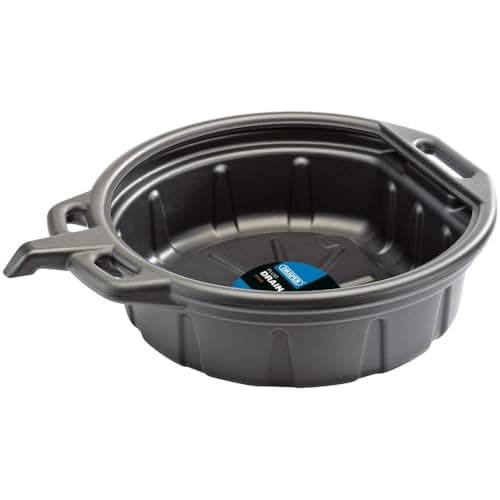 Image of Draper 16L Oil / Fluid Drain Pan | 450mm Diameter | UV Stabiliser Drip Tray | Anti-Splash Lip | 23258, Black