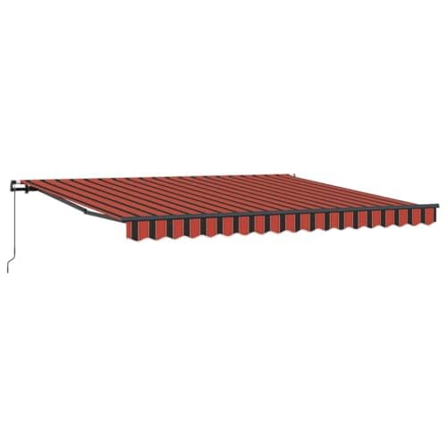 Image of vidaXL Retractable Awning Manual Orange and brown 400 x 300 cm, Garden and Terrace, Rectangular, Modern, Retractable Awning, Outdoor Shade, Weather Resistant, Summer Shelter, Patio Cover