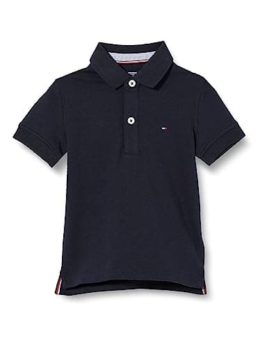 Image of Tommy Hilfiger Boys’ Short Sleeve Organic Cotton Polo Shirt, Blue (Sky Captain), 8 Years