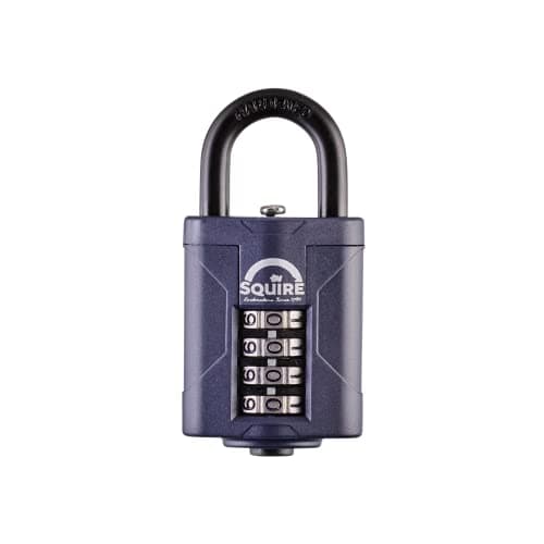 Image of Squire Combination Padlock (CP40) - 40mm Wide Combination Padlock (Blue) - Tough Steel Shackle - Alloy Steel for Corrosion Resistance - Weatherproof Lock, Ideal for Gates & Garden Sheds