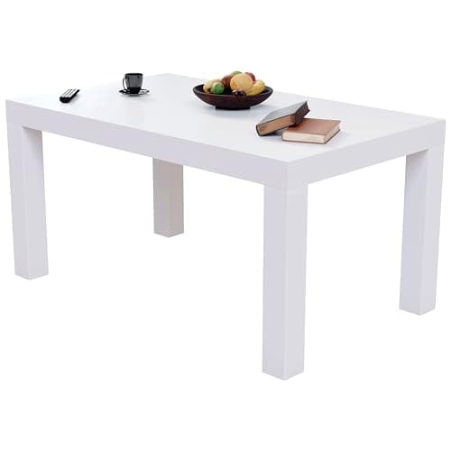 Image of Vida Designs Beeston Coffee Table Modern Stylish Coffee Table Stylish Addition to Your Living Space (White)