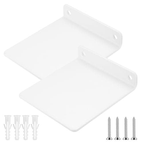 Image of QJKEJI 2 Pcs Small Floating Shelf, Small Floating Shelves for Wall Shelves, Wall Shelf Display Hanging Decoration, Book Shelves for Bedroom Living Room Objects, 4.33x3.9x0.9 (2, White)