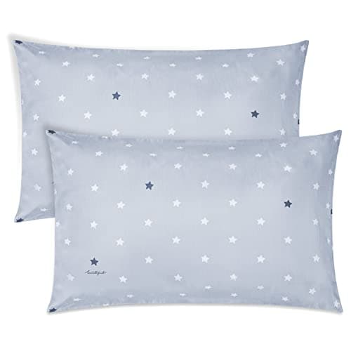 Image of Vicloon Baby Toddler Pillowcase, 2 Pack 100% Cotton Pillow Cover, Cot Bed Pillow Pair Cases 40x60cm, Soft and Breathable Baby Pillowfor Boy & Girl Bedding, Kids Travel Pillow Pillowcase（Star）
