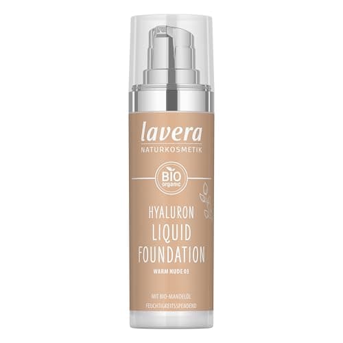 Image of lavera Hyaluron Liquid Foundation - Warm Nude 03 - almond oil - intense moisture - flawless medium coverage - natural complexion - natural cosmetics - vegan - organic (1 x 30ml)