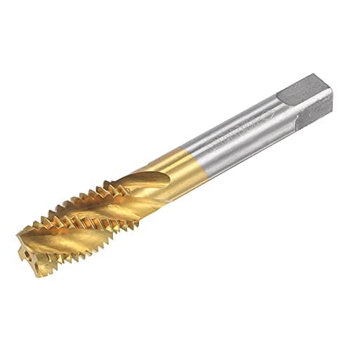 Image of sourcing map Spiral Flute Threading Tap M18 x 2.5, Metric HSS (High Speed Steel) Titanium Plated Machine Thread Screw Tap 4 Flutes Tapping Tool H2 Tolerance